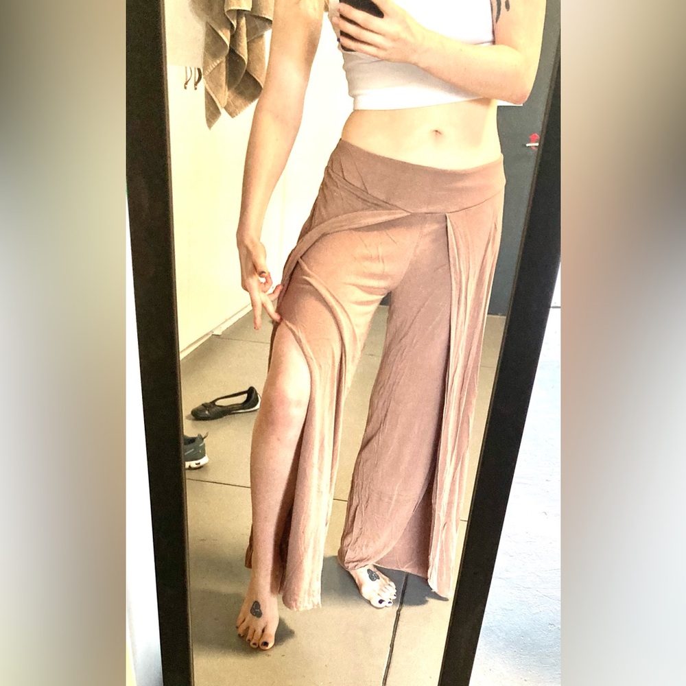 Brown Split Leg Pants